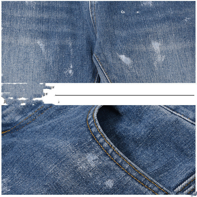 High Street Draping Fried Jeans Men