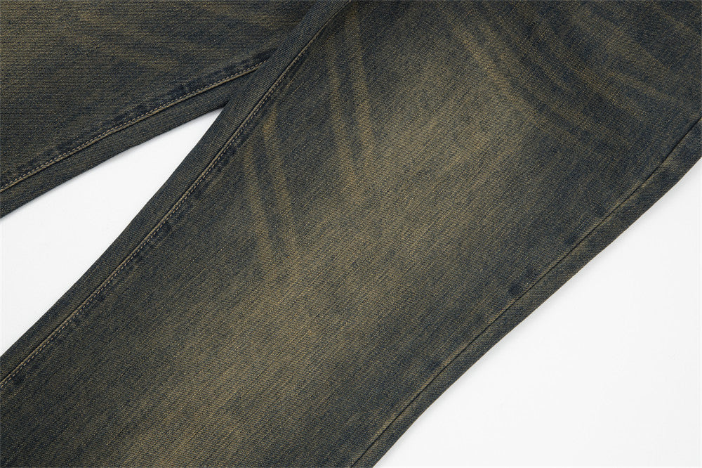 Retro Alphabet Embroidered Jeans For Men