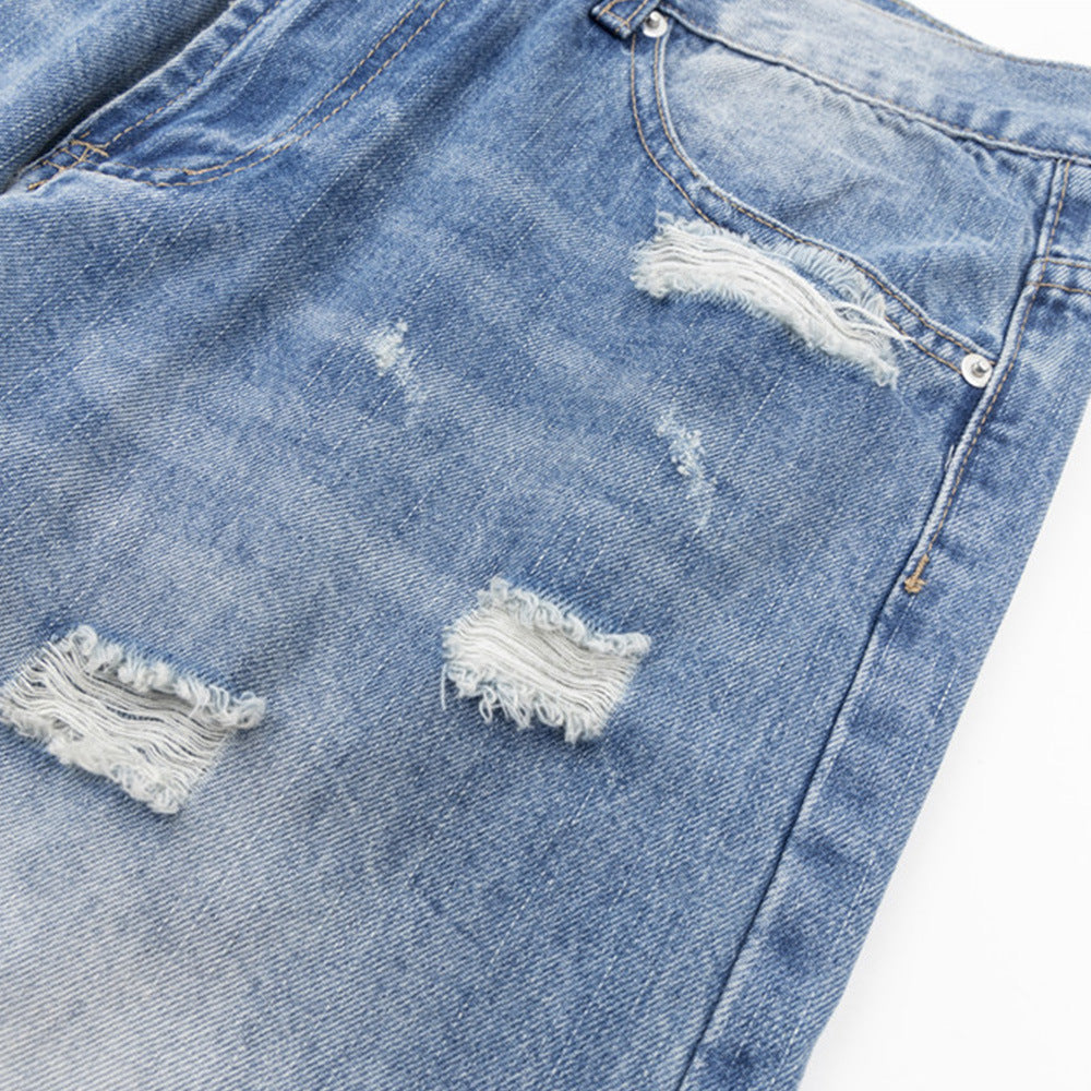 Bright White Slightly Flared Ripped
