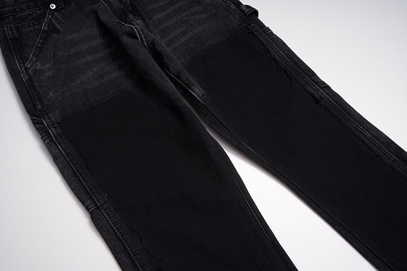 Street Retro Black Slightly Flared Jeans