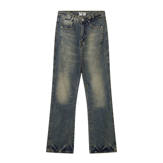 Denim Straight Mopping Pants Men