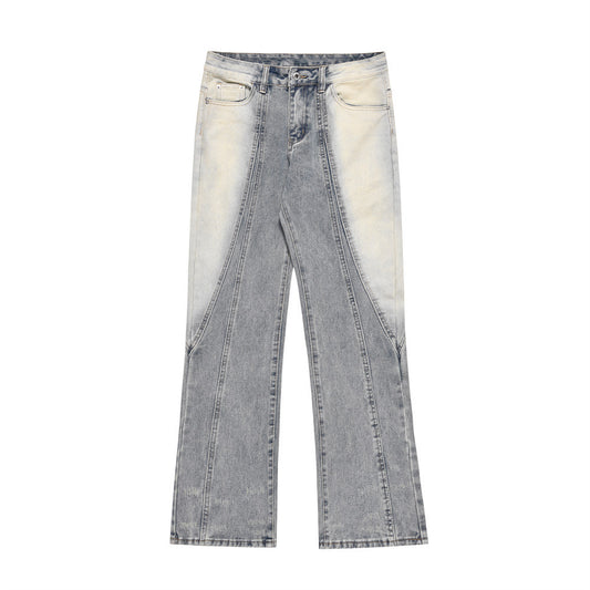 Washed And Worn Inkjet Loose Jeans Men