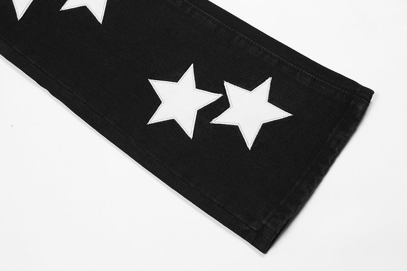 Star Pattern Casual Flared Jeans