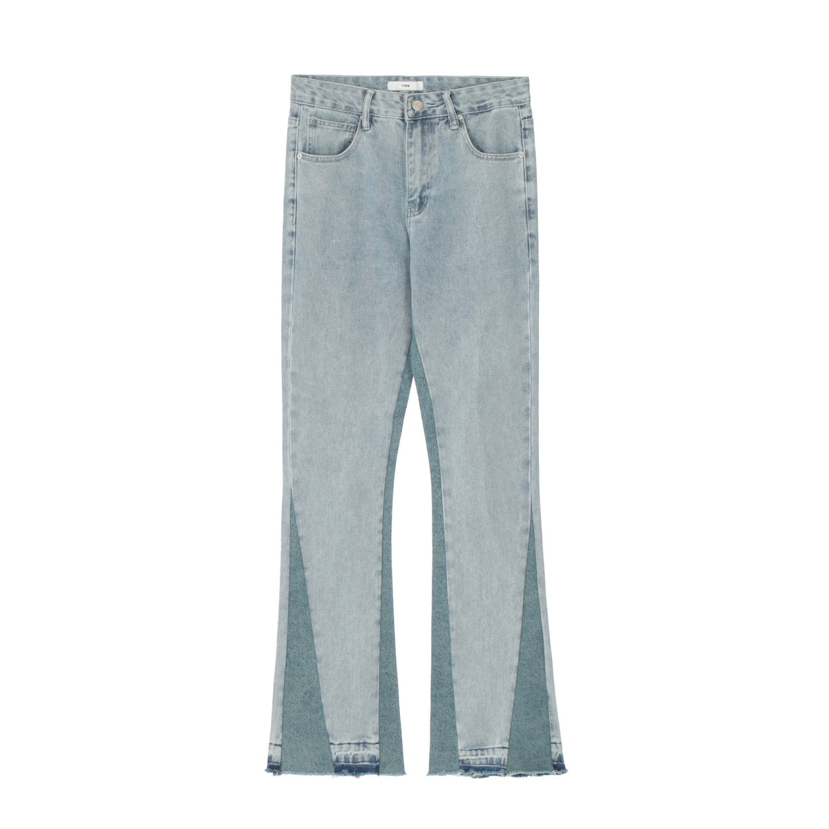 High Street Patchwork Micro Flare Jeans