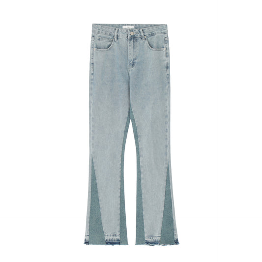 High Street Patchwork Micro Flare Jeans