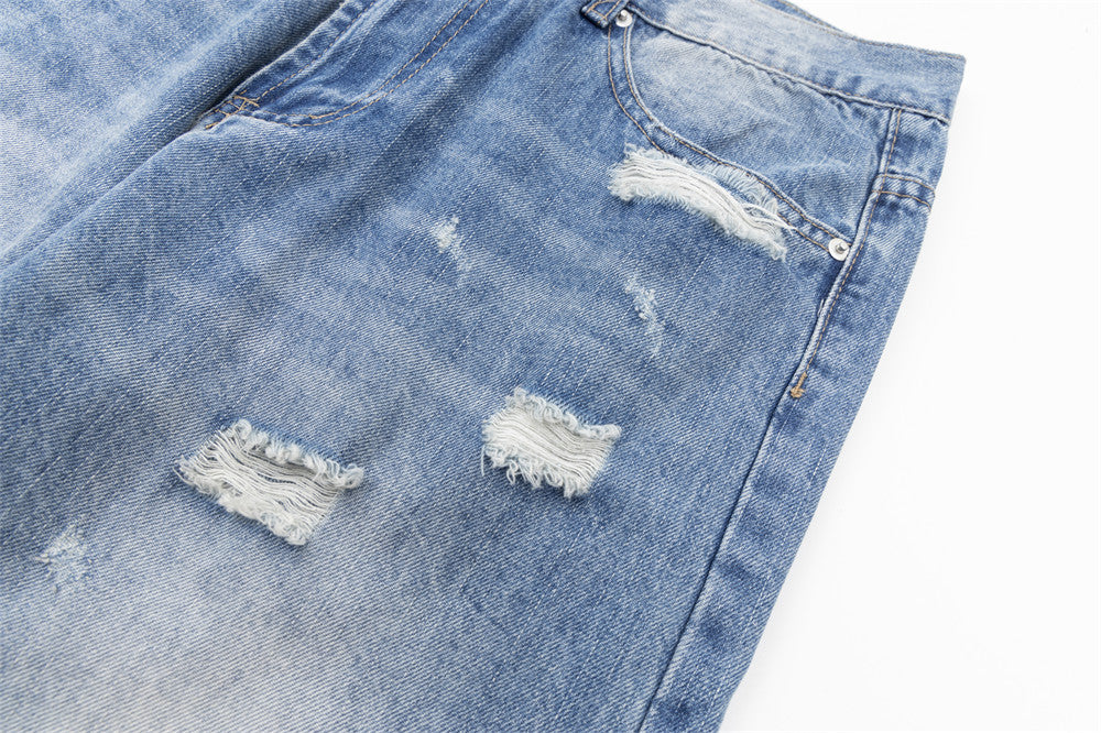 Bright White Slightly Flared Ripped