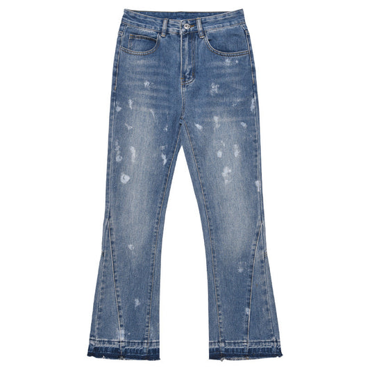 High Street Draping Fried Jeans Men