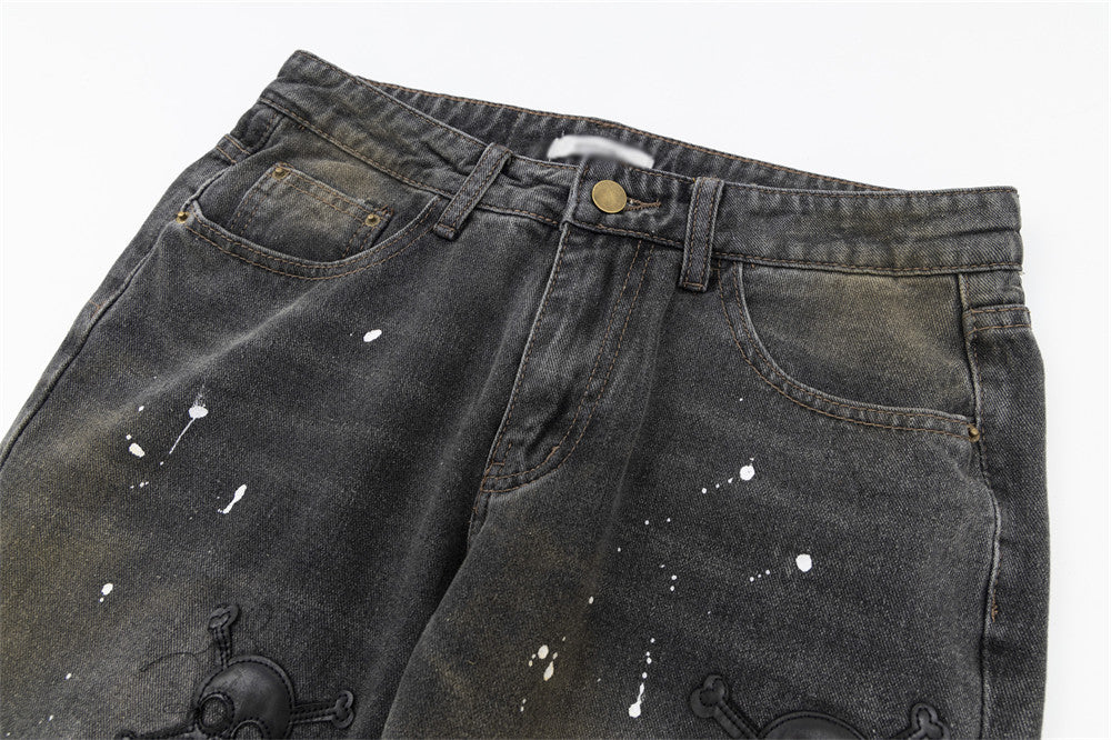 Dark Skull Cross Jeans For Men