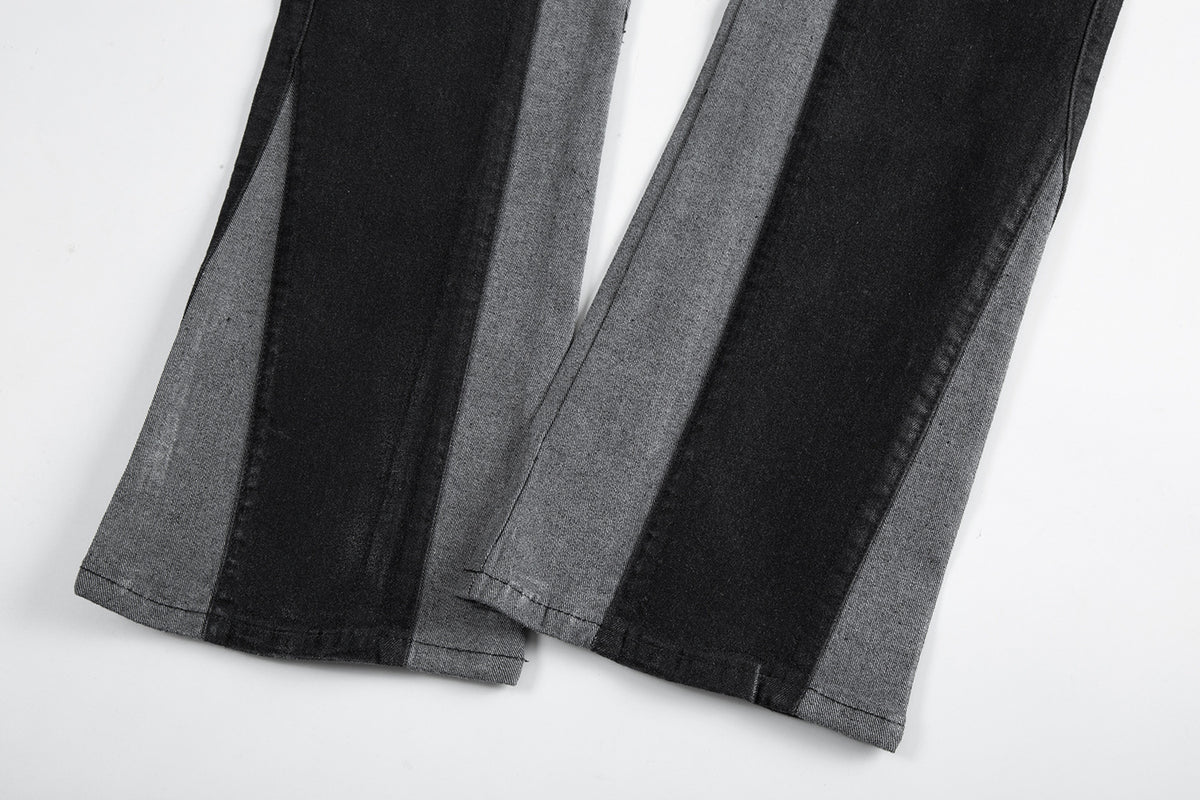 Color Brush Wax Slightly Flared Jeans