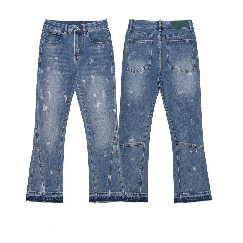 High Street Draping Fried Jeans Men