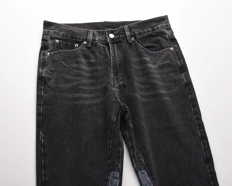 Black and Grey Jeans Flares