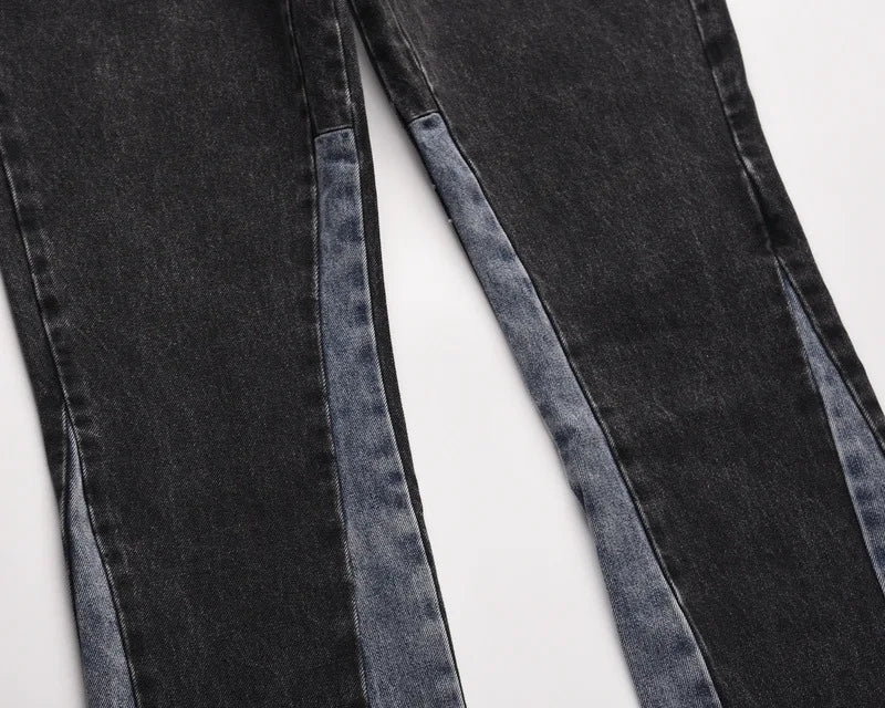 Black and Grey Jeans Flares