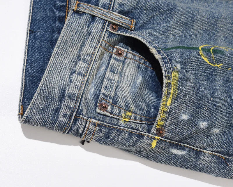 Retro Streetwear Mens Jeans