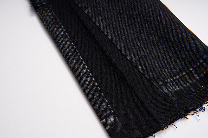 Street Retro Black Slightly Flared Jeans