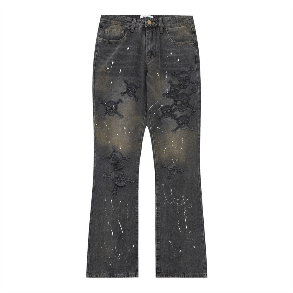 Dark Skull Cross Jeans For Men