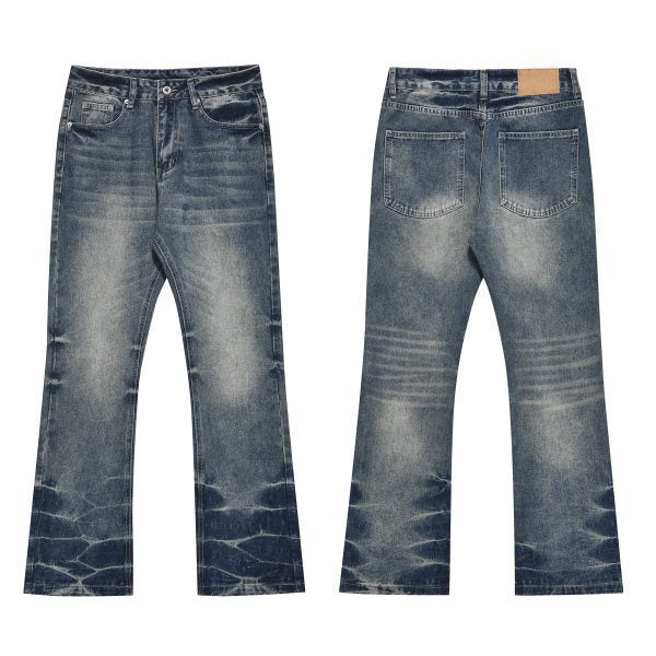 Pants Flared Pleated Jeans