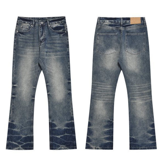 Pants Flared Pleated Jeans