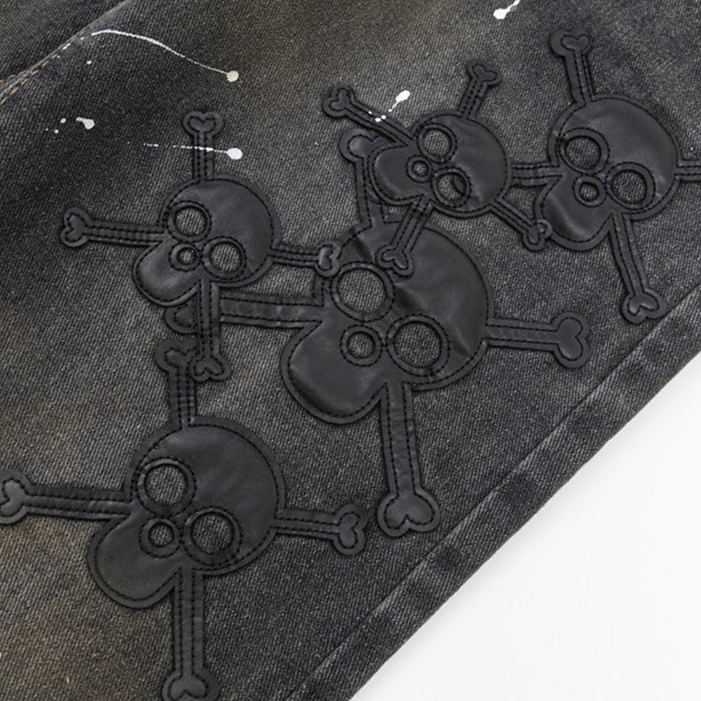 Dark Skull Cross Jeans For Men