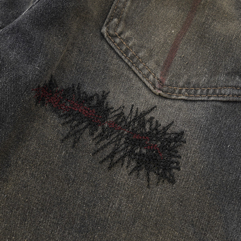 Dark Skull Cross Jeans For Men