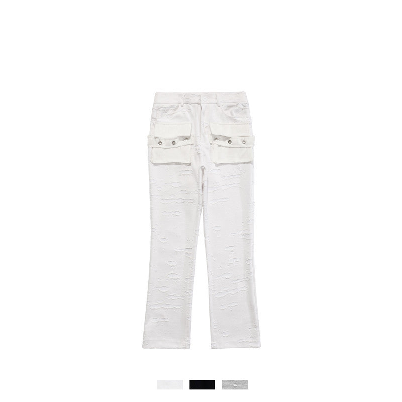 jeans flared style black&blue