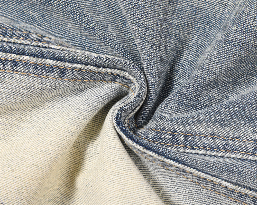 Washed And Worn Inkjet Loose Jeans Men