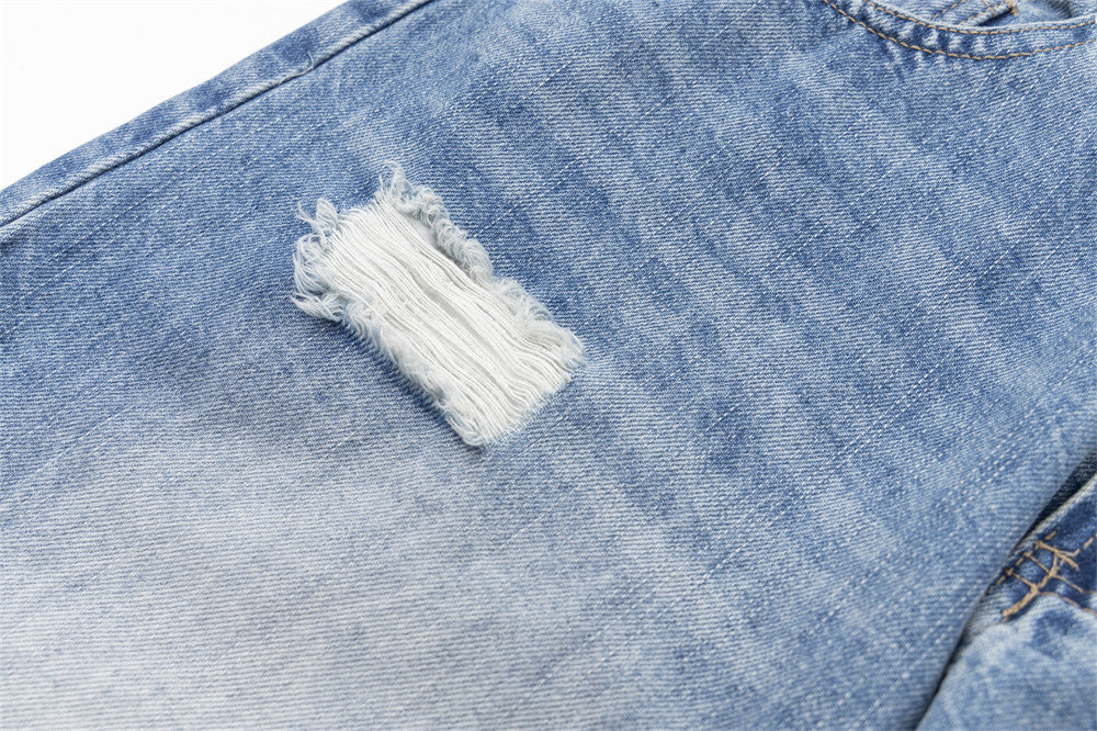 Bright White Slightly Flared Ripped