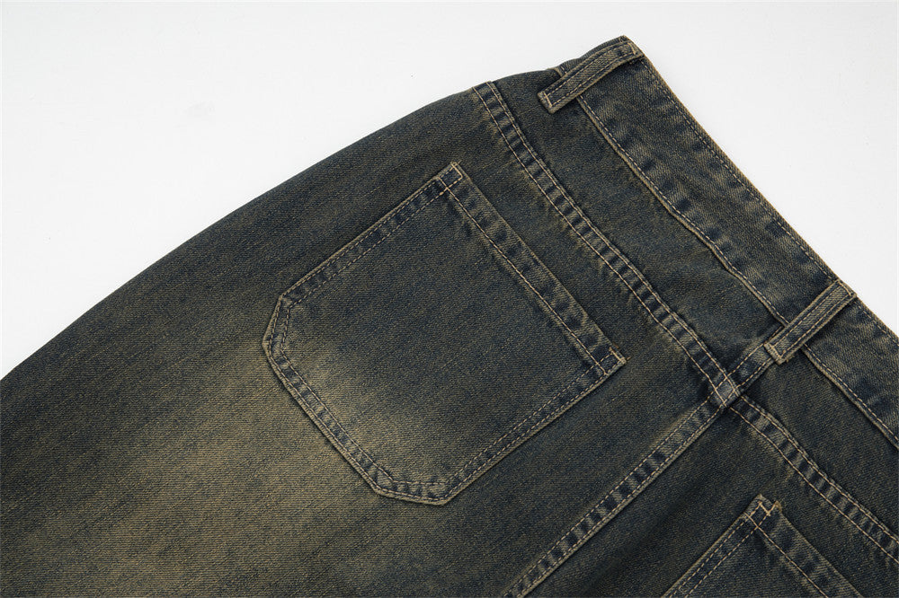 Retro Alphabet Embroidered Jeans For Men