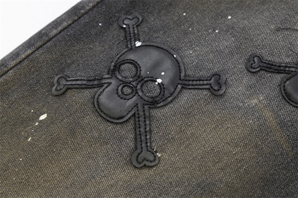Dark Skull Cross Jeans For Men